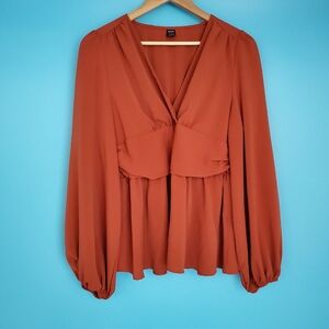 SHEIN Blouse Size Large V-Neck Long Sleeve